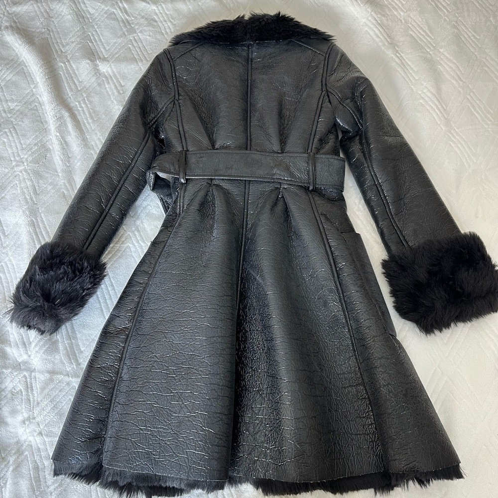 XS, XXS Armani Exchange A-Line Faux Fur Jacket - Picture 3 of 12